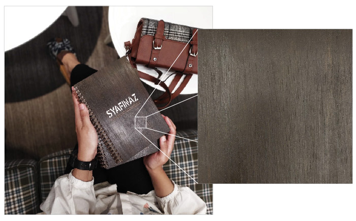 Charcoal Brown Wood Notebook