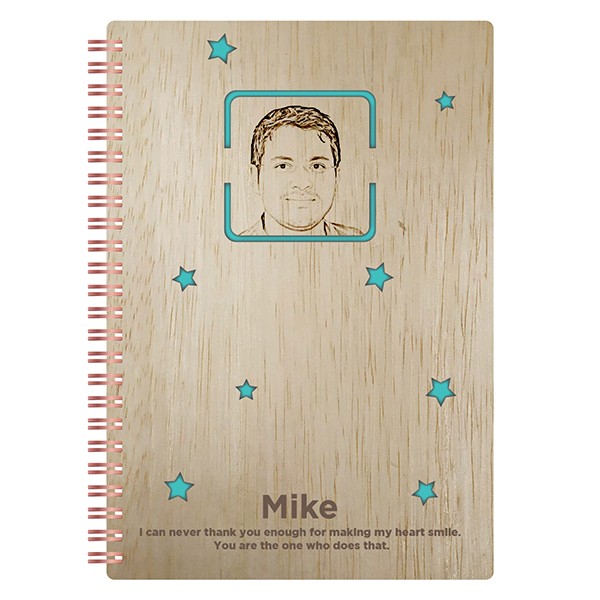 Photo Engraving Square Shape Mike Notebook