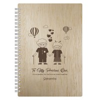 Old Folks Anniversary Wood Journal Notebook