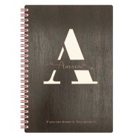 Monogram Wooden Notebook A To Z